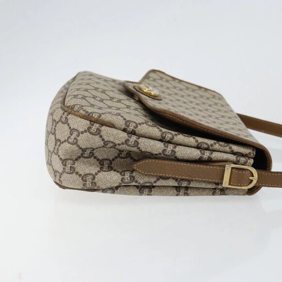 GUCCI GG PLUS Canvas Shoulder Bag PVC Leather Beige - Picture 4 of 16